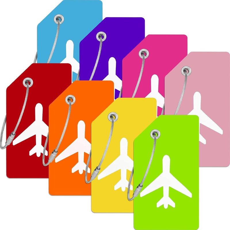 JOIKIT 2 Pack Silicone Luggage Tag for Suitcases with Stainless Loop with Name ID Card Perfect to Quickly Spot Baggage Handbag Luggage Travel Suitcase (Multicolored 8 Pack) - Image 1